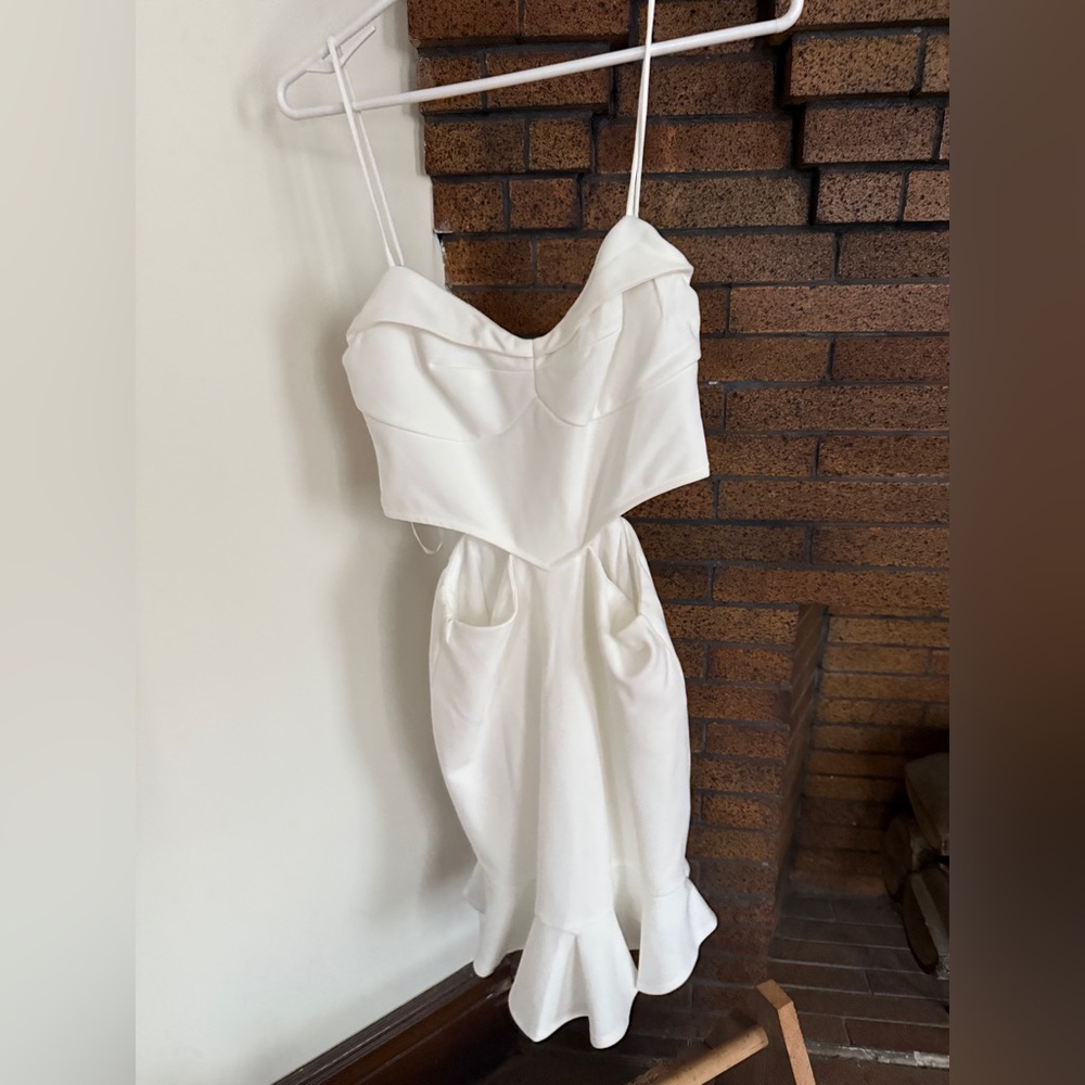 Angel Biba Strapless Cream Dress